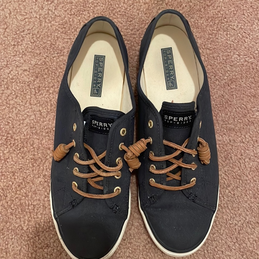 Sperry Shoes, in fair condition. The bottoms are a bit worn, they’re good shoes